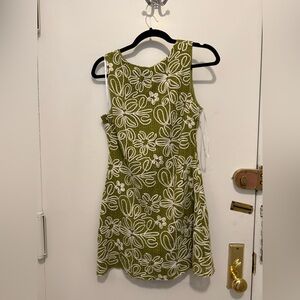 Lulu's Olive Green Mini Dress with White Floral Applique